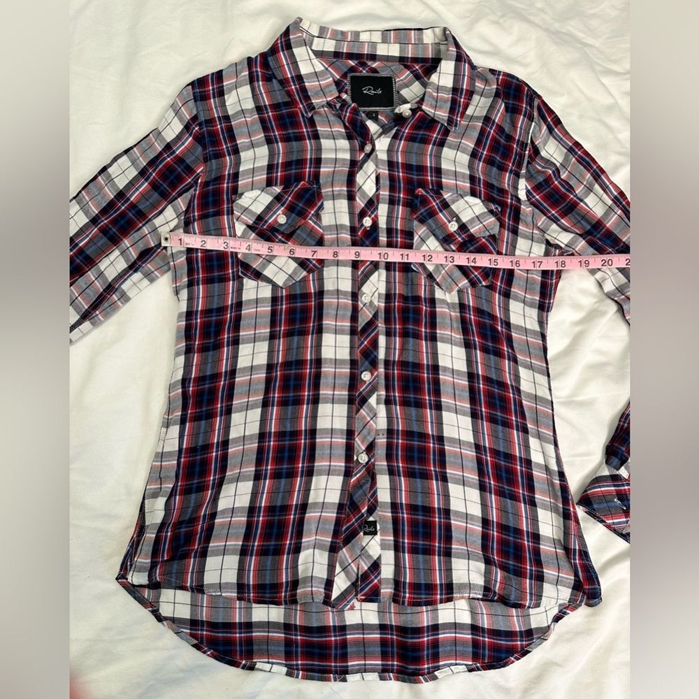 Rails Carmen Plaid Button Down Shirt - Long Sleeve, Soft Rayon, Size Small - Picture 7 of 12